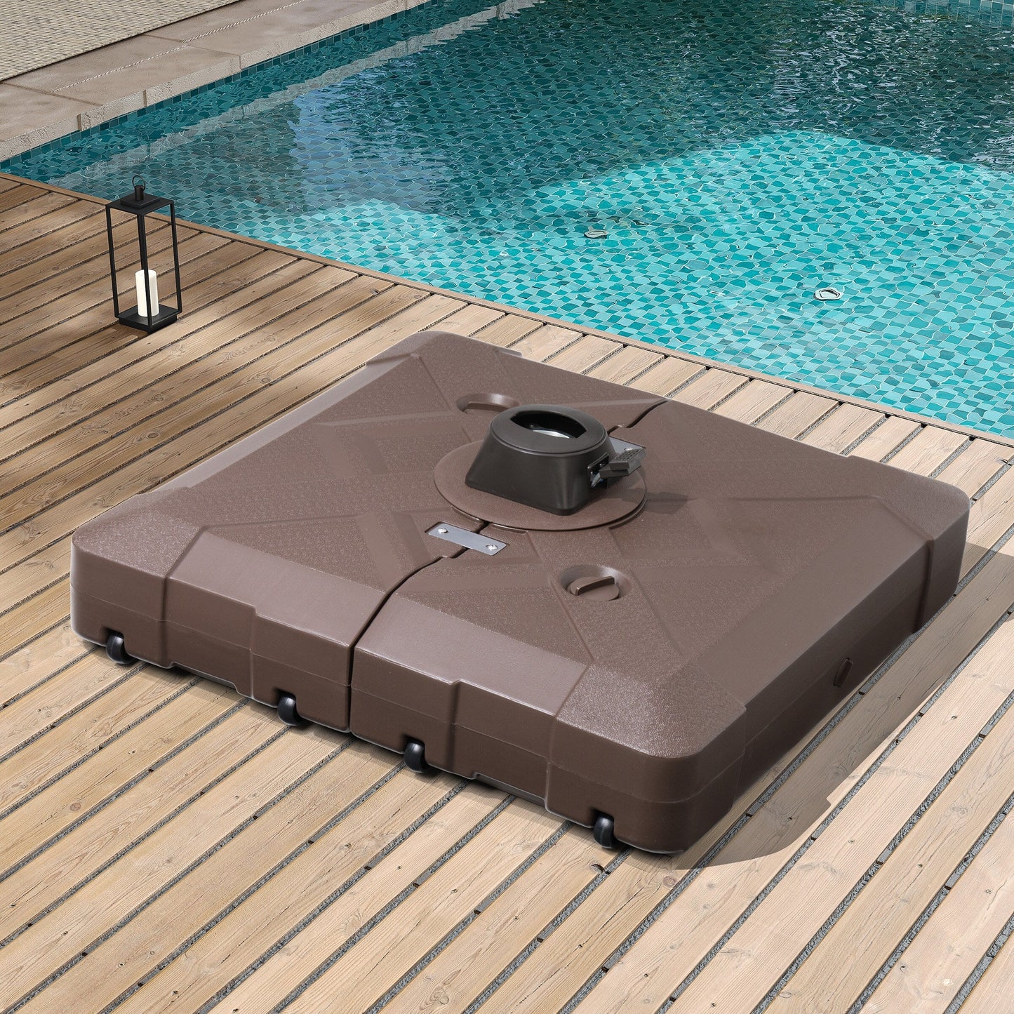 Pellebant 220 lbs Patio Cantilever Umbrella Base with Wheels - N/A