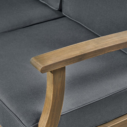 Perla Outdoor 7-piece Acacia Wood Sofa Set with Cushion by Christopher Knight Home