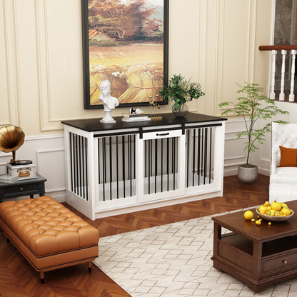 Pet Residence with Iron Tube Reinforcement Stylish & Sturdy Dog Crate