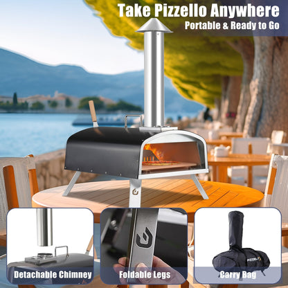 Outdoor Wood Fired Pizza Oven Portable Pizza Oven with Pizze Peel, Carry Bag - 16 inch