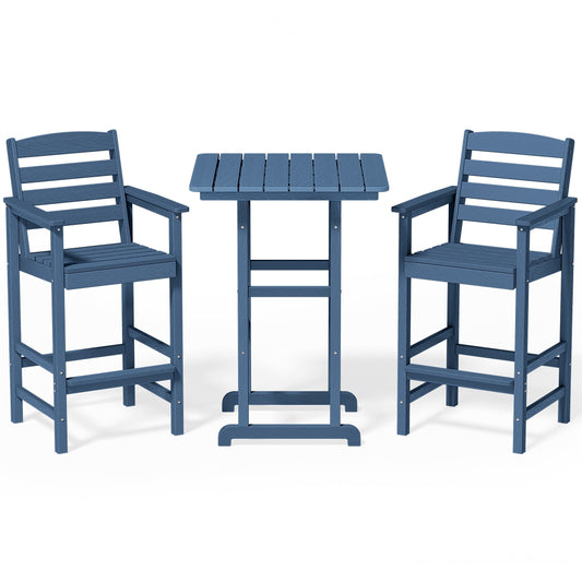 Plastic Tall adirondack Chair Set Of 3-Piece Patio Conversation Set