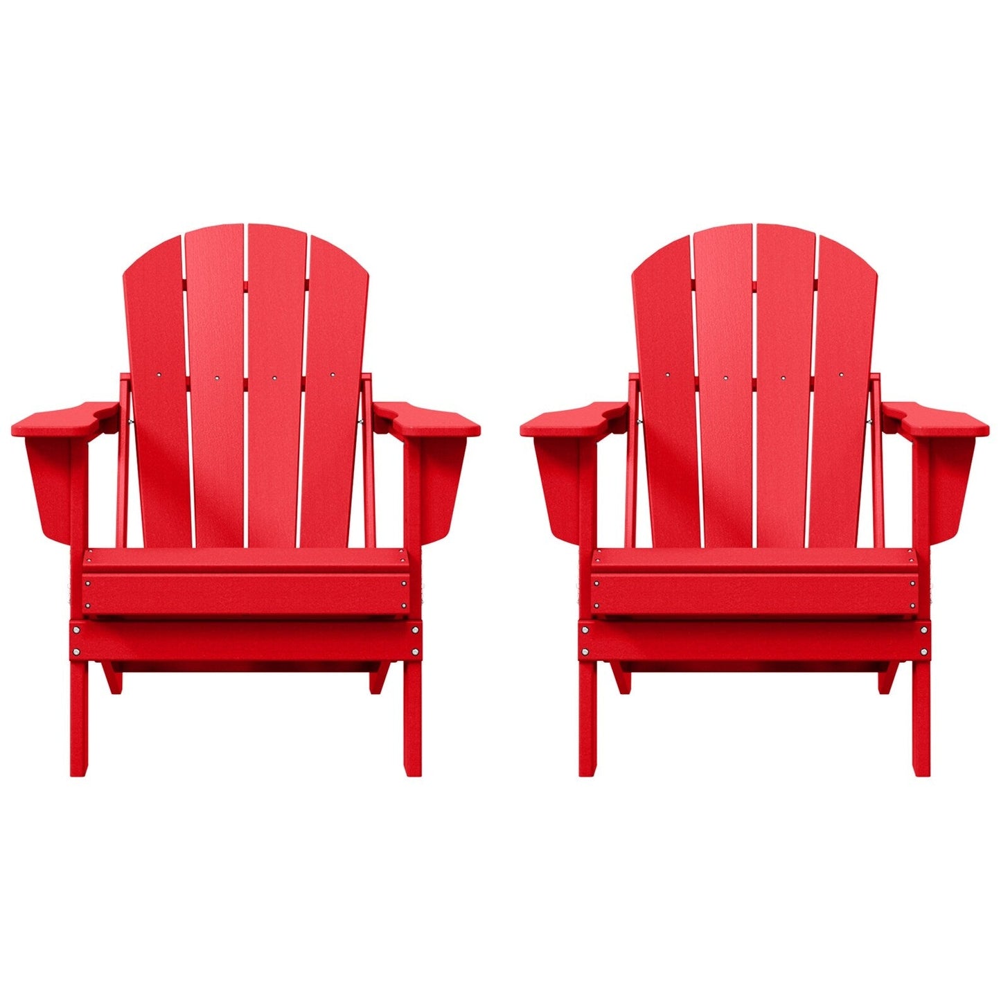 Polytrends Laguna Weather Resistant Outdoor Patio Folding Adirondack Chairs (Set of 2)