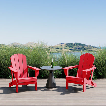 Polytrends Laguna Weather Resistant Outdoor Patio Folding Adirondack Chairs (Set of 2)