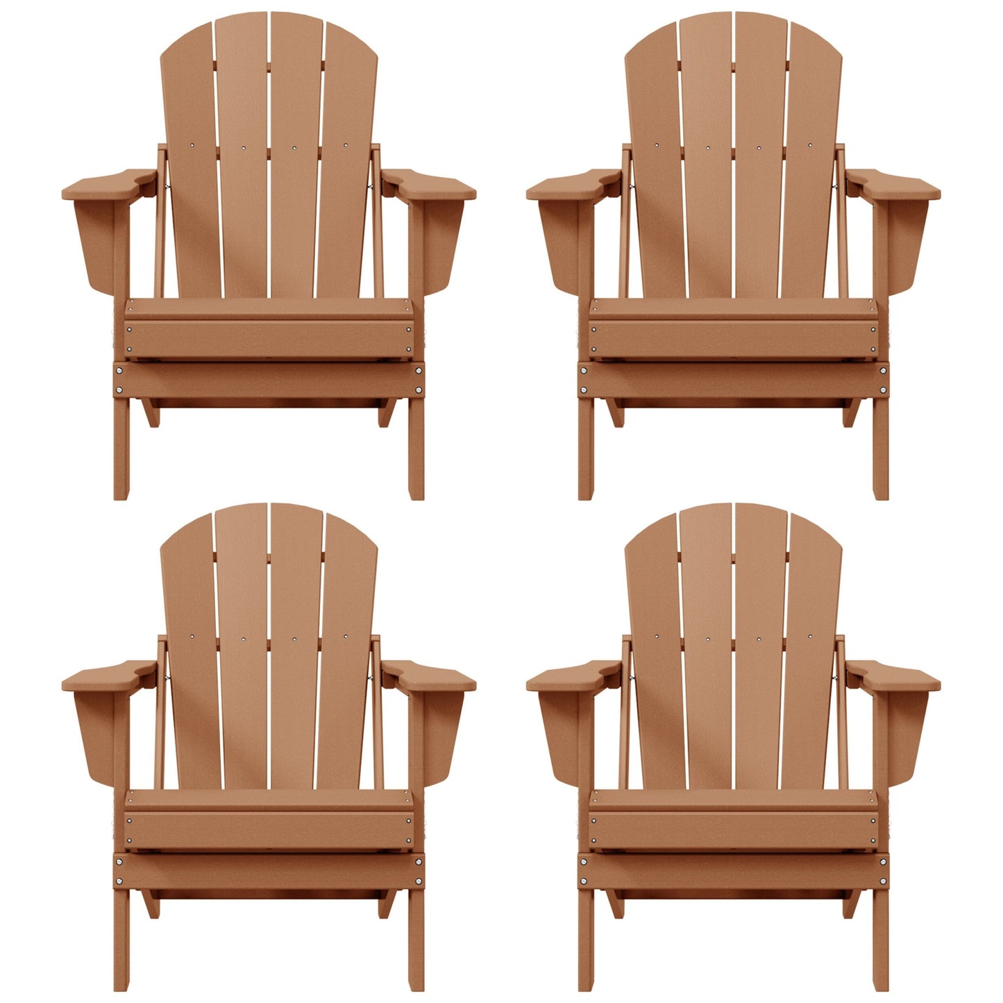 Polytrends Laguna Weather Resistant Outdoor Patio Folding Adirondack Chairs (Set of 4)