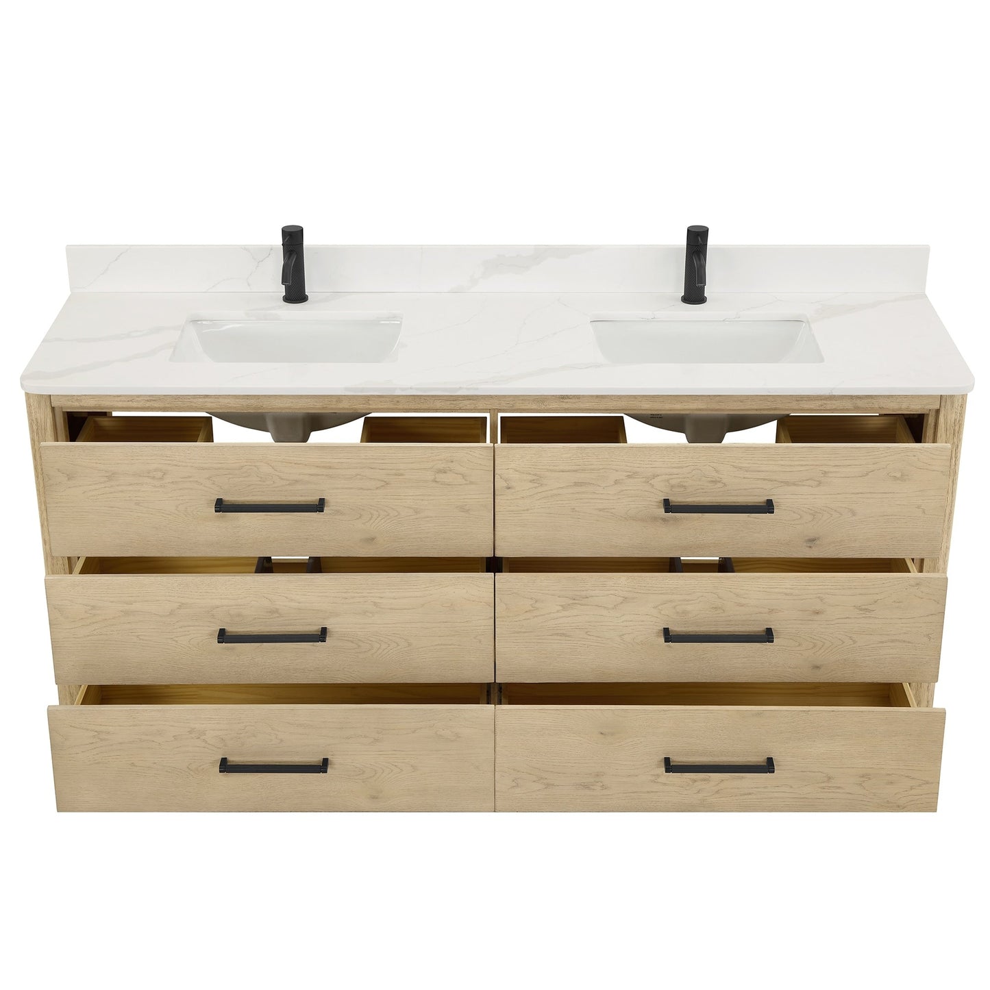 Porto Bath Vanity with White Quartz Stone Top without Mirror