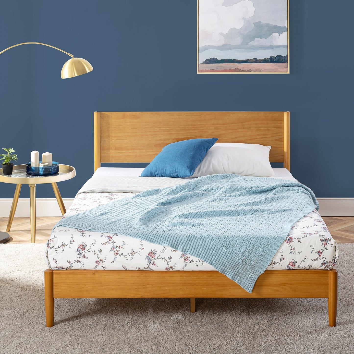 Priage by ZINUS Mid Century Wood Platform Bed Frame