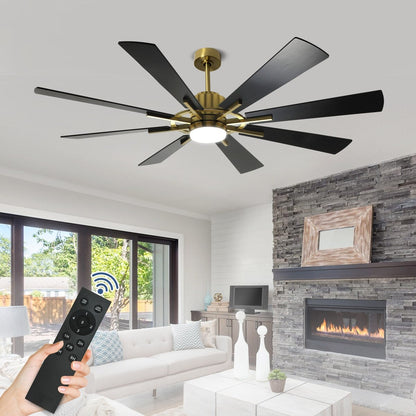 Remote Ceiling fan with Lights Large 8 Wooden Blades