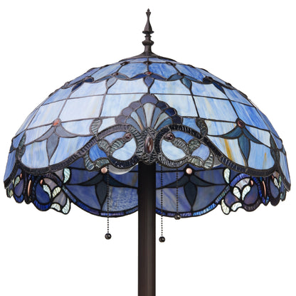 River of Goods Allistar Stained Glass and Resin 3-light 64-inch High Downlight Floor Lamp - 20L x 20W x 64H