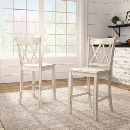 Ronda Double X-Back Counter Height Chairs (Set of 2)