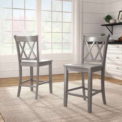 Ronda Double X-Back Counter Height Chairs (Set of 2)