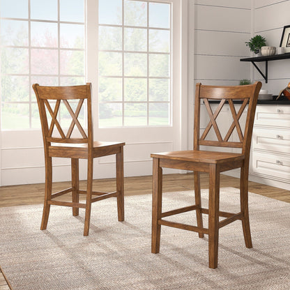 Ronda Double X-Back Counter Height Chairs (Set of 2)