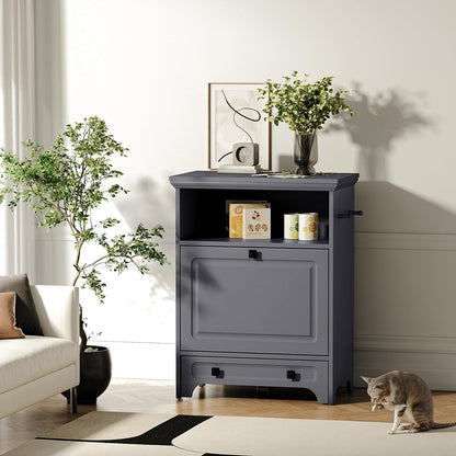 Roomfitters Dog Feeding Station with 2 Elevated Dog Bowls, Tilt Out Pet Feeding Cabinet Station