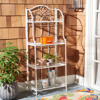 SAFAVIEH Bryn Victorian Wrought Iron 4-Tier Outdoor Bakers Rack - 25 In. W x 15 In. D x 63 In. H - 25W x 15D x 63H