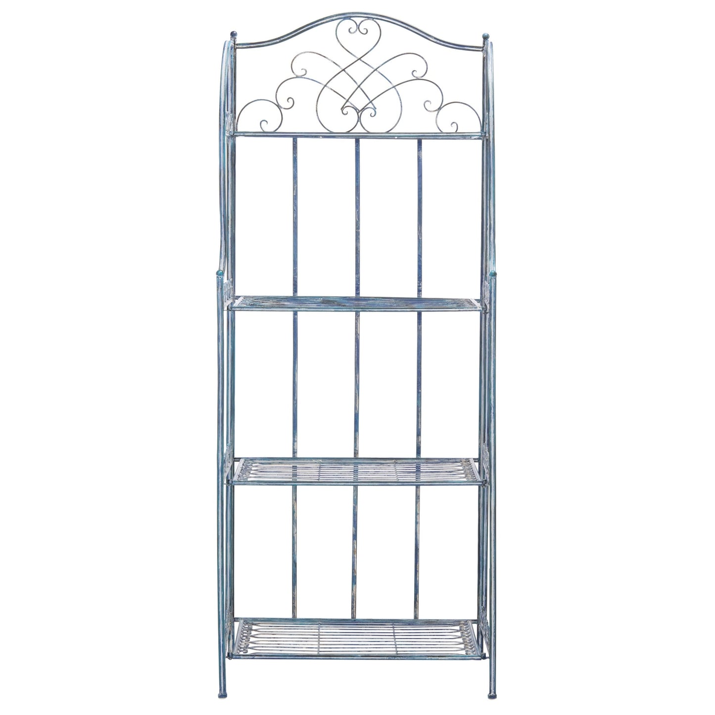 SAFAVIEH Bryn Victorian Wrought Iron 4-Tier Outdoor Bakers Rack - 25 In. W x 15 In. D x 63 In. H - 25W x 15D x 63H