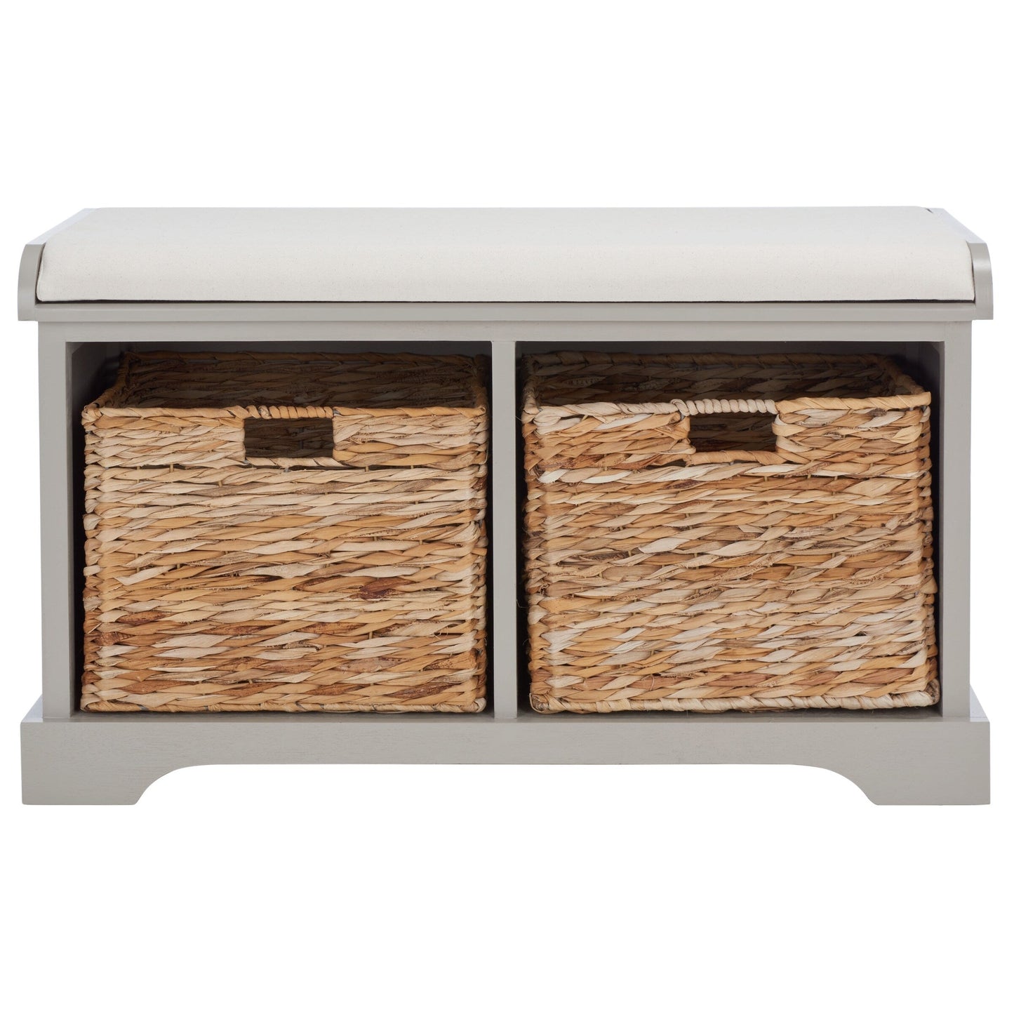 SAFAVIEH Euphemia Brown Woven Storage Basket Bench - 33.5 x 16.1 x 19.9 - 34Wx16Dx20H