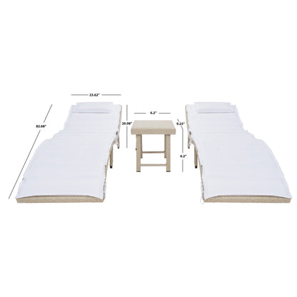 SAFAVIEH Outdoor Blaguna 3-Piece Sun Lounger Set - 83Wx20Dx24H