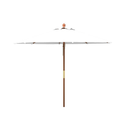 SAFAVIEH Outdoor Glauca 11-Foot Wooden Pulley Market Umbrella