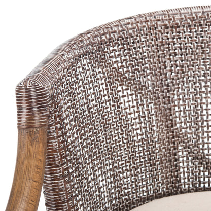 SAFAVIEH Virona Rattan 30-inch Bar Stool - 22.3 W x 20.5 L x 39 H - 22Wx21Dx39H