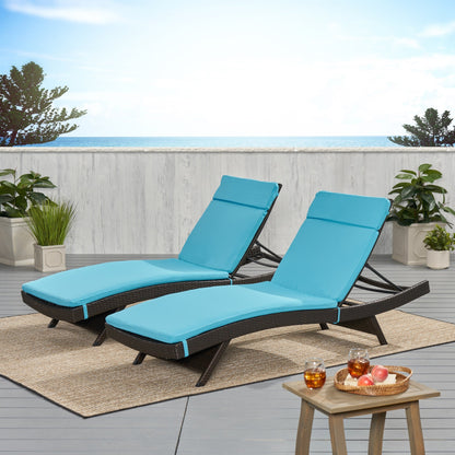 Salem Outdoor Cushion Set for Chaise Lounge - Cushions only (Set of 2) by Christopher Knight Home - 79.25L x 27.50W x 1.50H