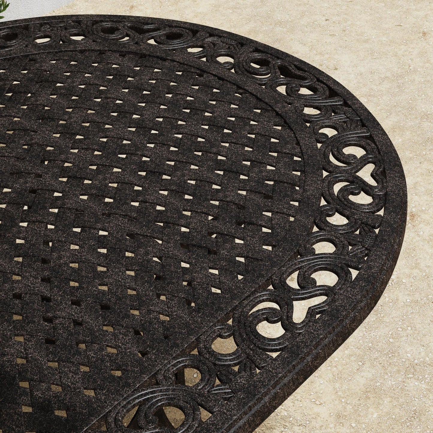 Sanibel Bronze Aluminum 7- Piece Outdoor Dining Set with 72 Oval Dining Table and Six Armchairs by Homestyles