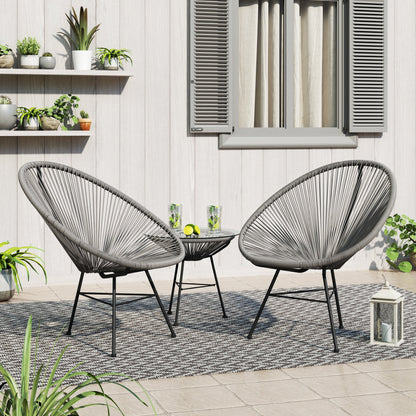 Corvus Sarcelles 3-Piece Modern Wicker Acapulco Bistro Set