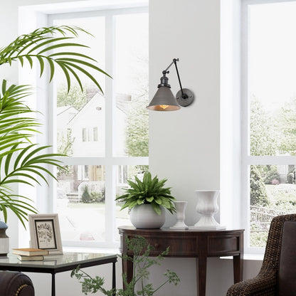 Malryn Set of 2 Modern Adjustable Swing Arm Lights Plug-in/Hardwired Wall Sconces