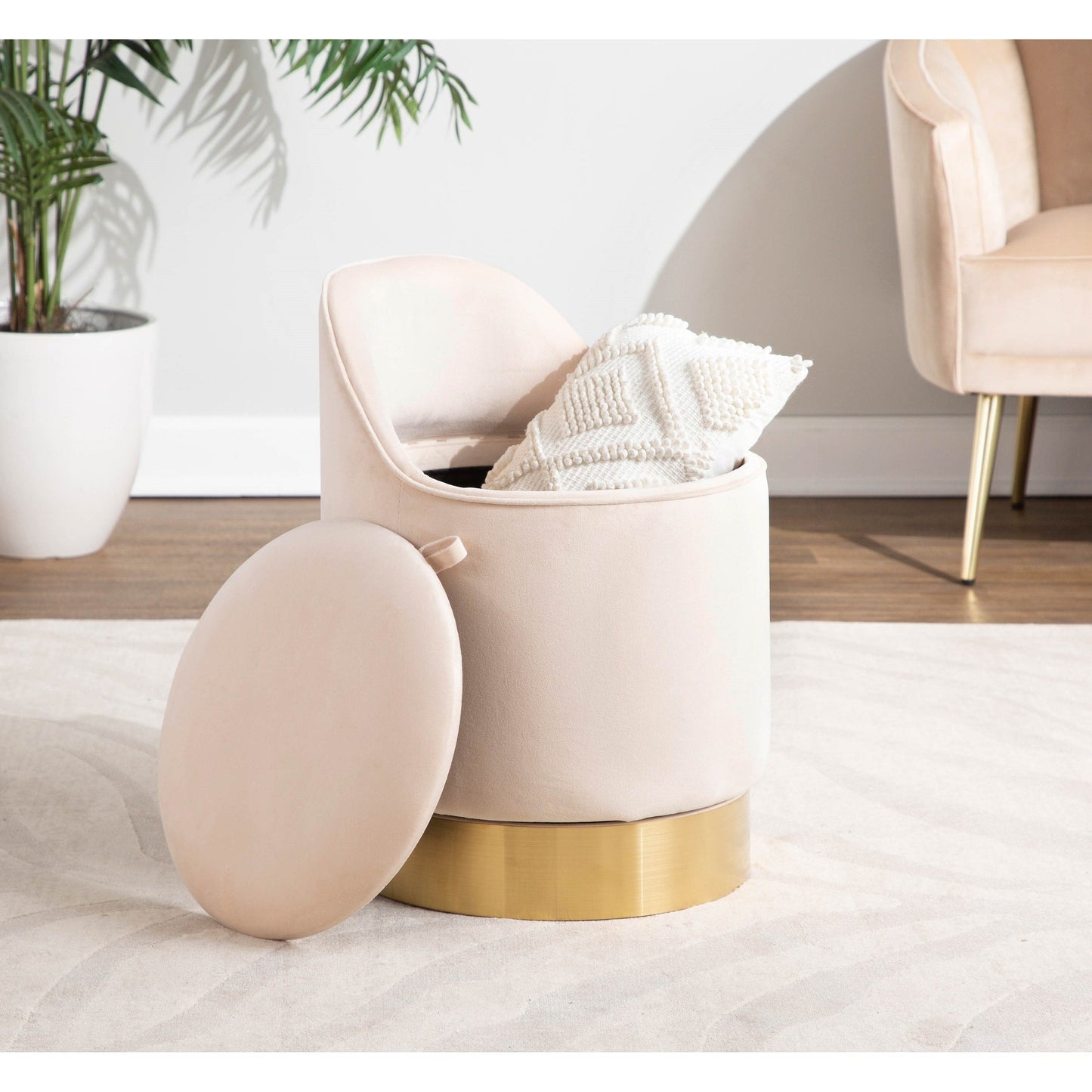 Silver Orchid Corday Swivel Velvet Vanity Stool