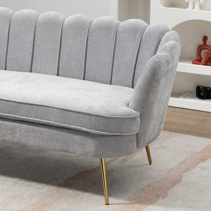 Small Mini Room Couch Two-Seater Sofa with Gold Metal Leg - 2 Seat