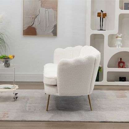 Small Mini Room Couch Two-Seater Sofa with Gold Metal Leg - 2 Seat