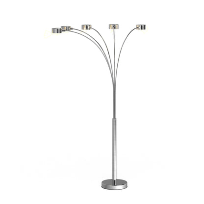 Strick & Bolton Charlie Brushed Steel Arched 5-light Floor Lamp