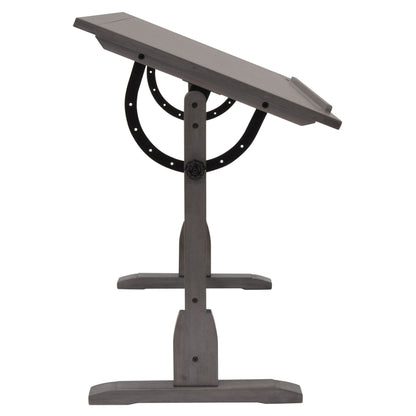 Studio Designs 36-inch Vintage Wood Drafting Table with Angle Adjustable Top for Drawing