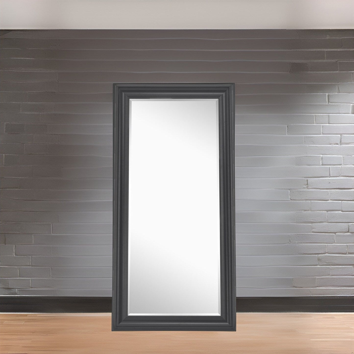 Tall Mirror Full Body Oversized Mirror Smooth Faux Wood Frame Rectangle Wall Mounted Hanging Mirror