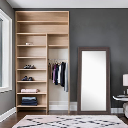 Tall Mirror Full Body Oversized Mirror Smooth Faux Wood Frame Rectangle Wall Mounted Hanging Mirror