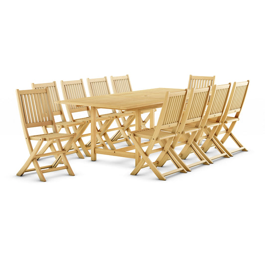 Amazonia 11 piece FSC Certified Teak Wood Outdoor Patio Dining Set - Seats 10 - 11 Piece