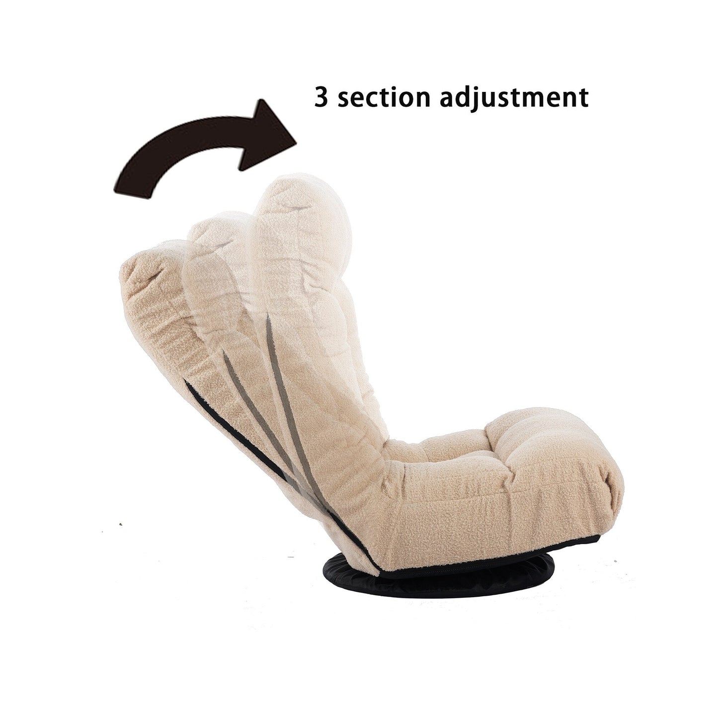 Upholstered Armless Recliner Set with Ottoman and Adjustable Headrest