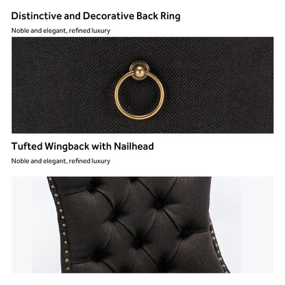 Upholstered Tufted Velvet Dining Chair with Solid Wood Legs Set of 6