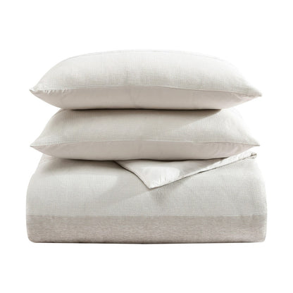Vera Wang Chenille Waffle Stripe Beige Comforter Set