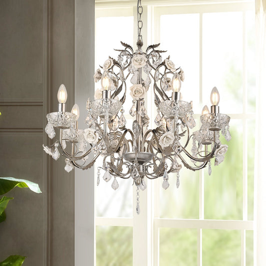 Beautiful and Elegent Vintage Decorative Rose Crystal Palace Chandelier