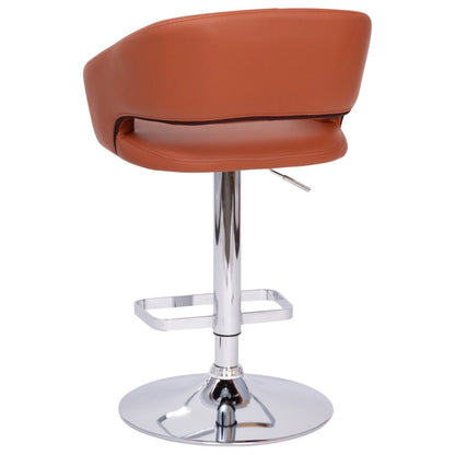 Modern Upholstered Adjustable-Height Barstool with Rounded Back