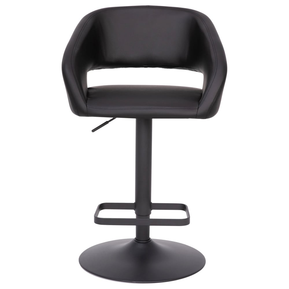 Modern Upholstered Adjustable-Height Barstool with Rounded Back