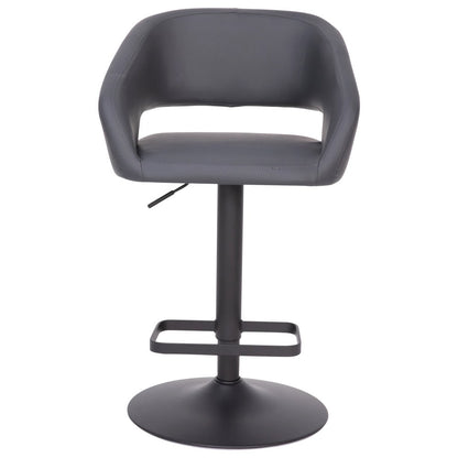 Modern Upholstered Adjustable-Height Barstool with Rounded Back