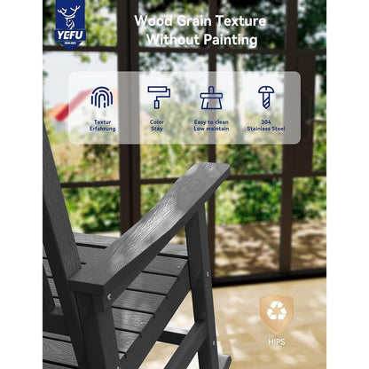WINSOON All Weather Outdoor Rocking Chair, Set of 2