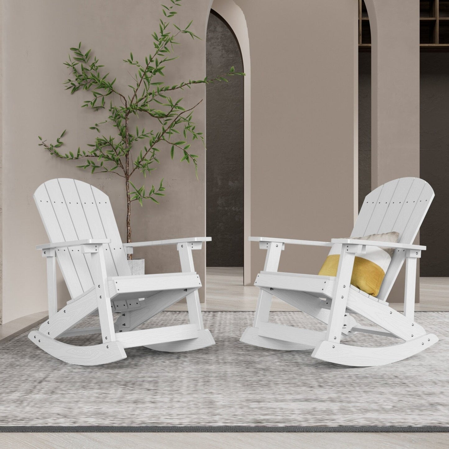 WINSOON All Weather Outdoor Rocking Chair, Set of 2
