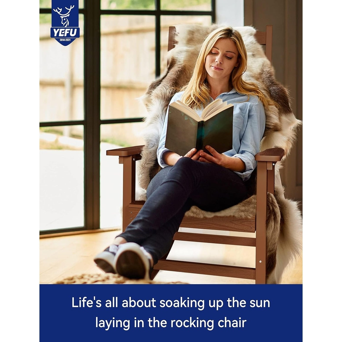 WINSOON All Weather Outdoor Rocking Chair, Set of 2