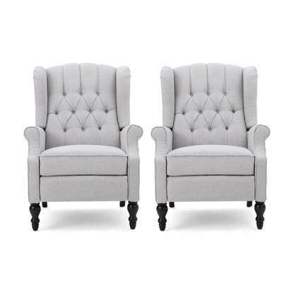 Walter Tufted Fabric Recliners (Set of 2) by Christopher Knight Home