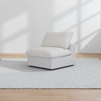 Canapés d'angle Deluxe Premium Cloud | Canapé 1 place sans accoudoirs en coton et lin blanc