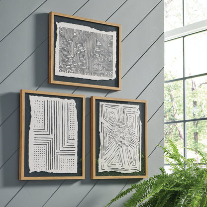 Wonderstow Black/Beige Wall Art, Set of 3