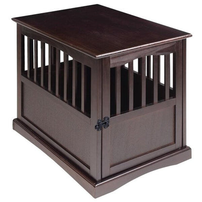 Wooden Pet Crate End Table with Lockable Door