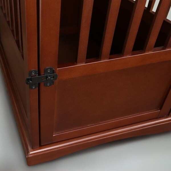 Wooden Pet Crate End Table with Lockable Door