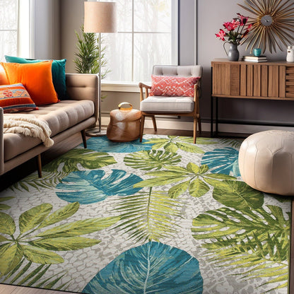 World Rug Gallery Contemporary Tropical Floral Indoor/Outdoor Area Rug